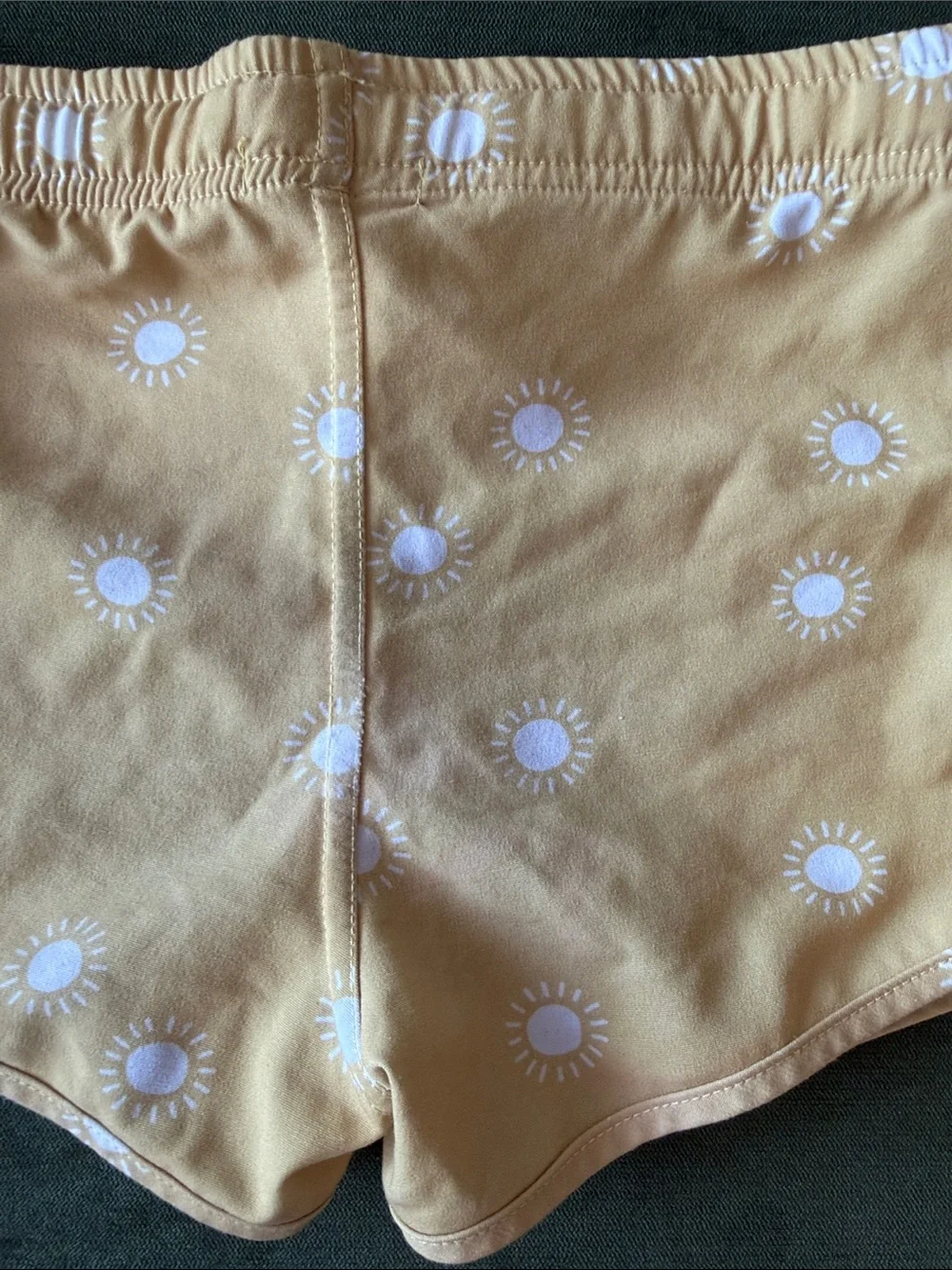 Rylee + Cru Yellow Shorts with White Sun Print size 2-3T